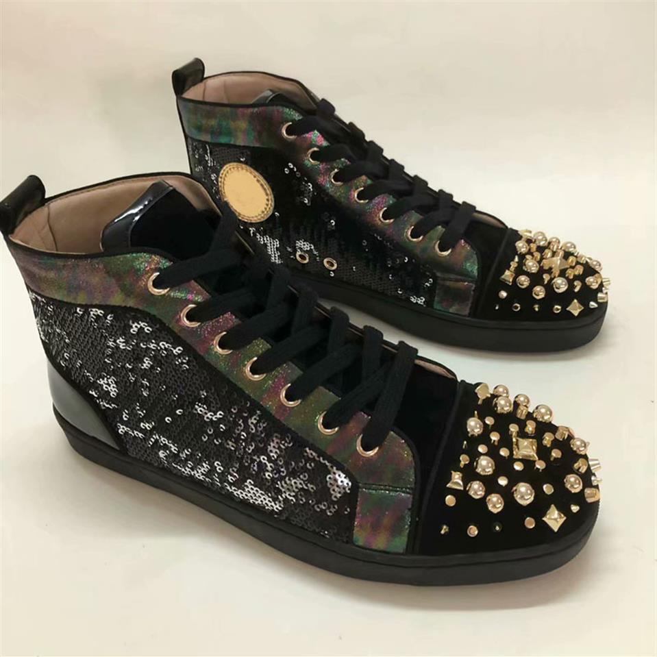 Designer Fashion Shoes Sneakers Red is Bottom High Top Spikes Flats Shoes For Men Women Leather Sneakers Lace-up Casual Shoes With295s
Designer Fashion Shoes Sneakers Red is Bottom High Top Spikes Flats Shoes For Men Women Leather Sneakers Lace-up Casual Shoes With295s