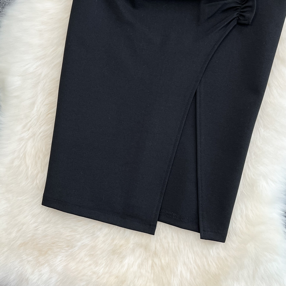 Summer new high waist bodycon tunic drapped style vent jag knee length pencil skirt plus size SMLXLXXL