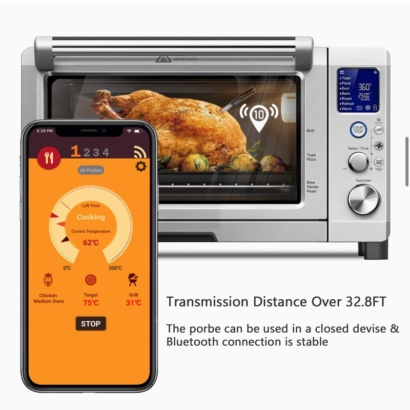 Meat Thermometer Wireless for Oven Grill BBQ Smoker Rotisserie Bluetooth Connect Digital Kitchen Tools Barbecue Accessories 2205104111269