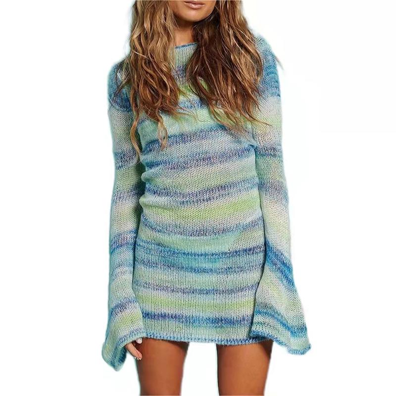 Casual Dresses Autumn Outfits Tie Dye Mini Knitted Sweater Dress Women Long Sleeve Sexy Backless Beach Bodycon For Winter ClothingCasual, Sky blue
Casual Dresses Autumn Outfits Tie Dye Mini Knitted Sweater Dress Women Long Sleeve Sexy Backless Beach Bodycon For Winter ClothingCasual, Sky blue