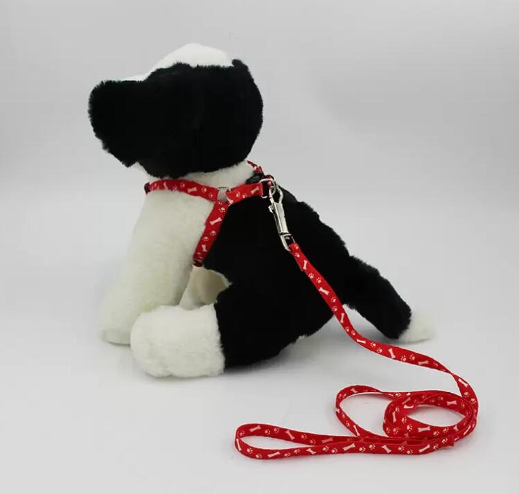 Dog Harness Leashes Nylon Printed Adjustable Pet Collar Puppy Cat Animals Accessories Necklace Rope Tie