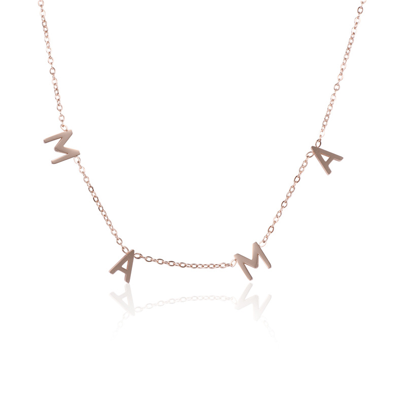 New Fashion MAMA Pendant Necklace 3 Colors Plated Stainless Steel Necklace for Mother Gift