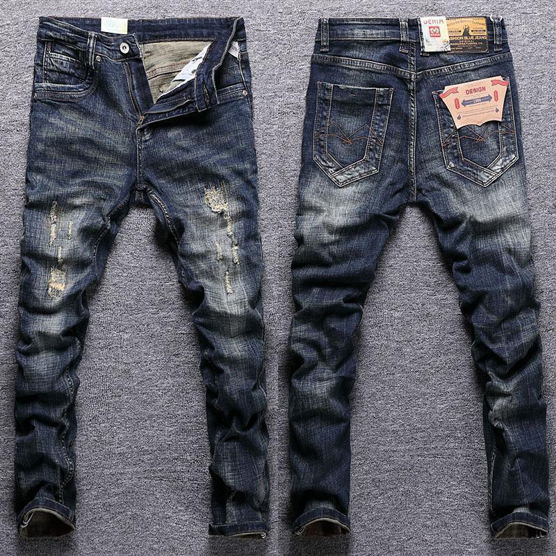 Men's Jeans Streetwear Fashion Men Retro Black Blue Elastic Slim Fit Ripped Embroidery Designer Vintage Casual Denim PantsMen's Heat22, 907 black blue
Men's Jeans Streetwear Fashion Men Retro Black Blue Elastic Slim Fit Ripped Embroidery Designer Vintage Casual Denim PantsMen's Heat22, 907 black blue