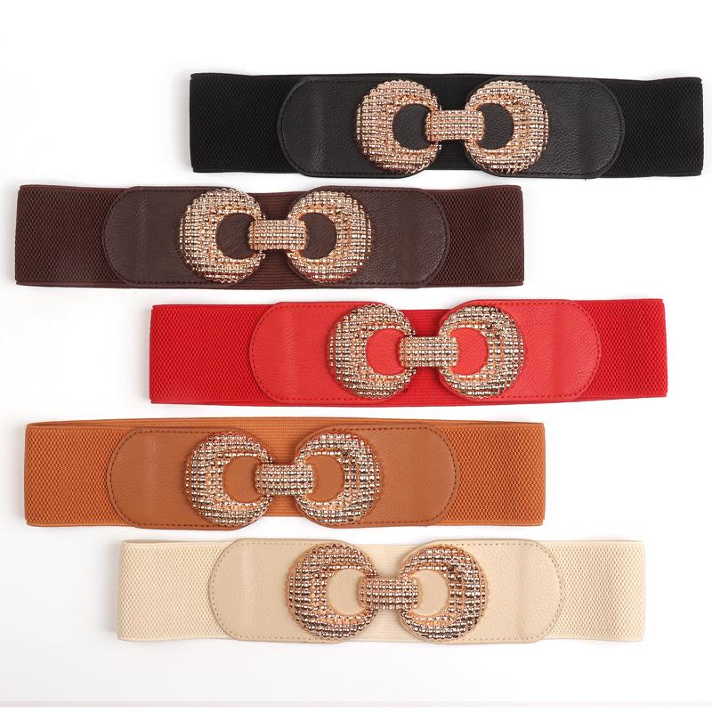 Belts Women's Girdle Elastic Waistbands For Dress Stretch Wide Waist Woman Chain Alloy Buckle Cummerbunds Ladies, Black
Belts Women's Girdle Elastic Waistbands For Dress Stretch Wide Waist Woman Chain Alloy Buckle Cummerbunds Ladies, Black