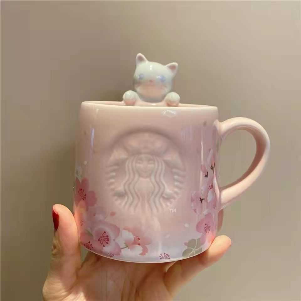 Starbucks cup Pink Cherry Blossom Mug happy cherry cute cat ceramic desktop drinking coffee, Yellow
Starbucks cup Pink Cherry Blossom Mug happy cherry cute cat ceramic desktop drinking coffee, Yellow