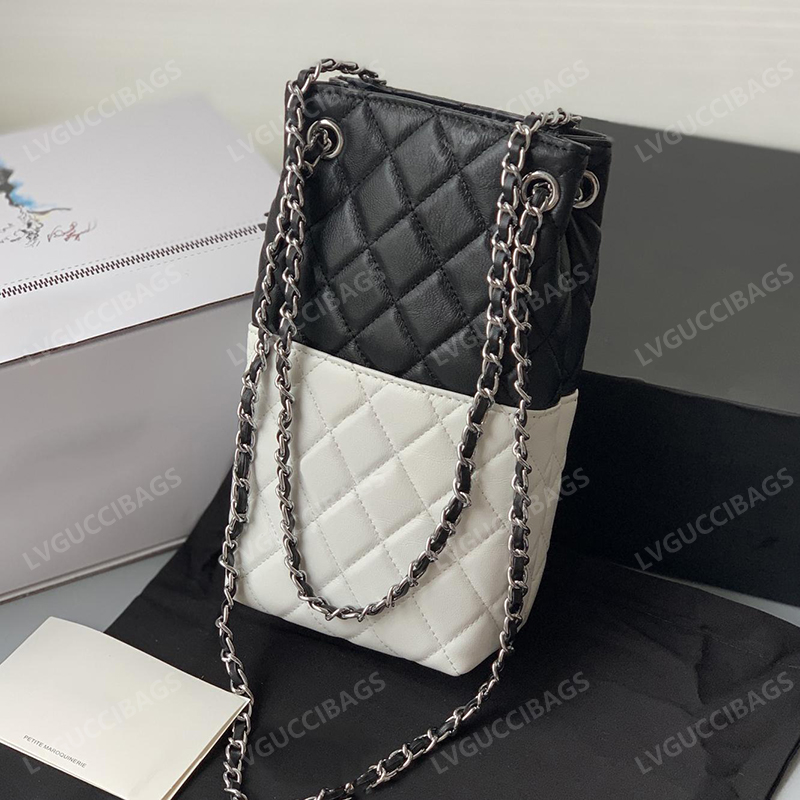 Luxury Designer Women's Crossbody Bag Bucket Top Lambskin Mid-Century Classic Black and White Patchwork Panda Milk Silver Metal Chain, Box
Luxury Designer Women's Crossbody Bag Bucket Top Lambskin Mid-Century Classic Black and White Patchwork Panda Milk Silver Metal Chain, Box