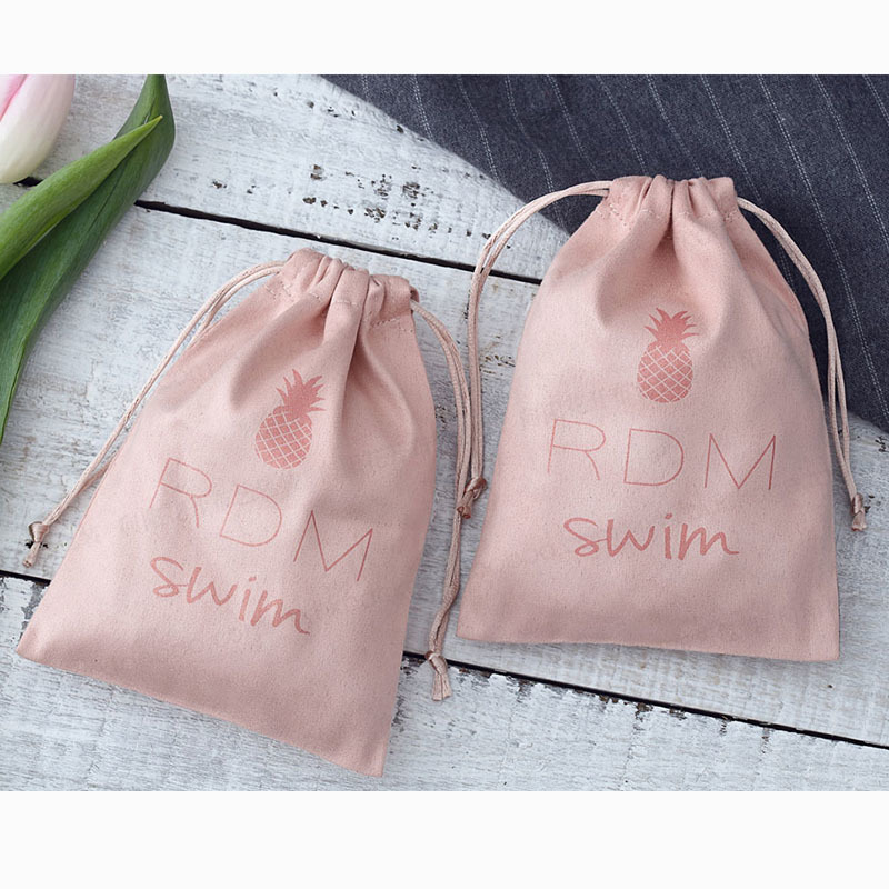 50pcs Personalized Print Velvet Drawstring Bags Flannel Jewelry Packaging Pouches Small Chic Wedding Favor Bags Custom Name 220608
