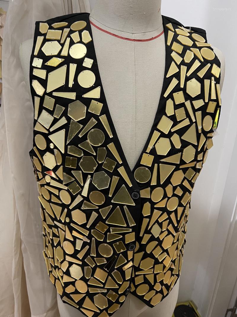 Men's Vests Shiny Party Music Clubwear Phin22, Gold 
Men's Vests Shiny Party Music Clubwear Phin22, Gold