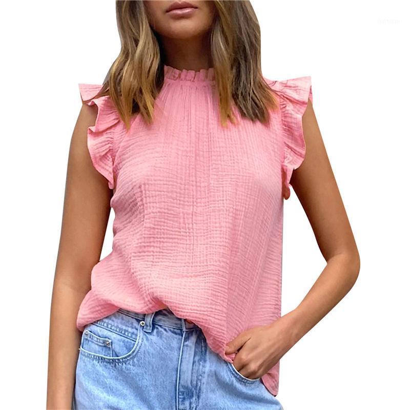 Women' Blouses & Shirts Xingqing Women Elegant Sleeveless Ruffle Trim Half High Neck Office Lady Solid Color Tops Womens And, Pink
Women' Blouses & Shirts Xingqing Women Elegant Sleeveless Ruffle Trim Half High Neck Office Lady Solid Color Tops Womens And, Pink
