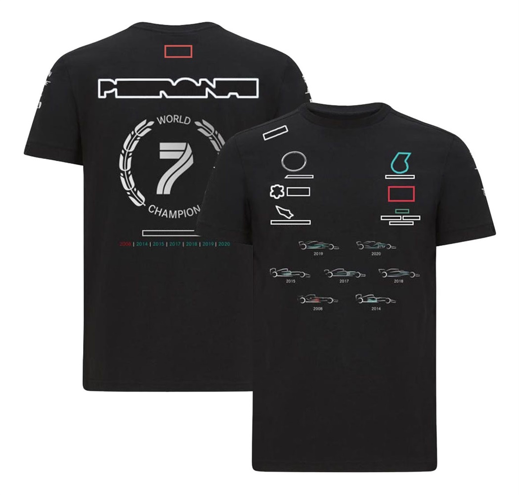 2025 custom F1 car round neck short-sleeved T-shirt co-branded summer suit Formula 1 fans tooling plus size racing work clothes free shipping