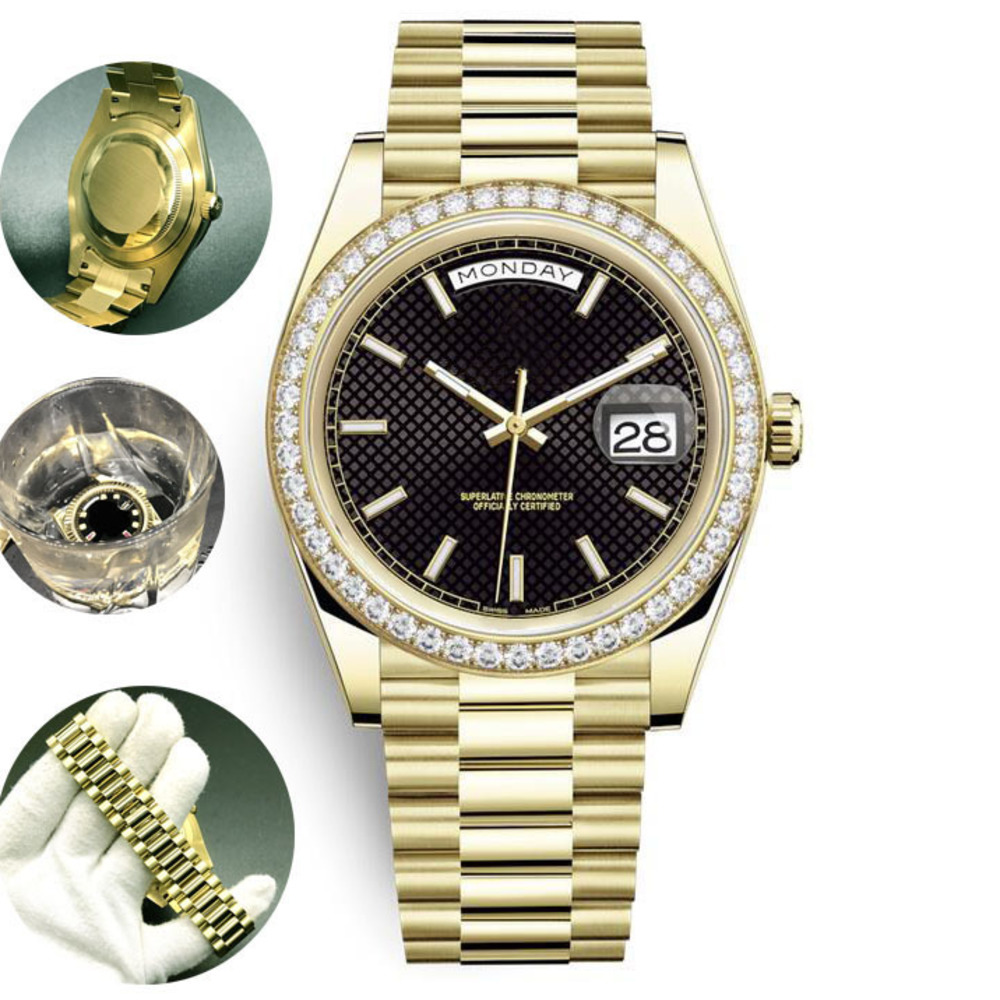 Classic Black grid diamond men watch luxury Watches 41mm Mechanical Automatic Stainless Steel Presidential Perpetual Calendar wrist watch, 03
Classic Black grid diamond men watch luxury Watches 41mm Mechanical Automatic Stainless Steel Presidential Perpetual Calendar wrist watch, 03