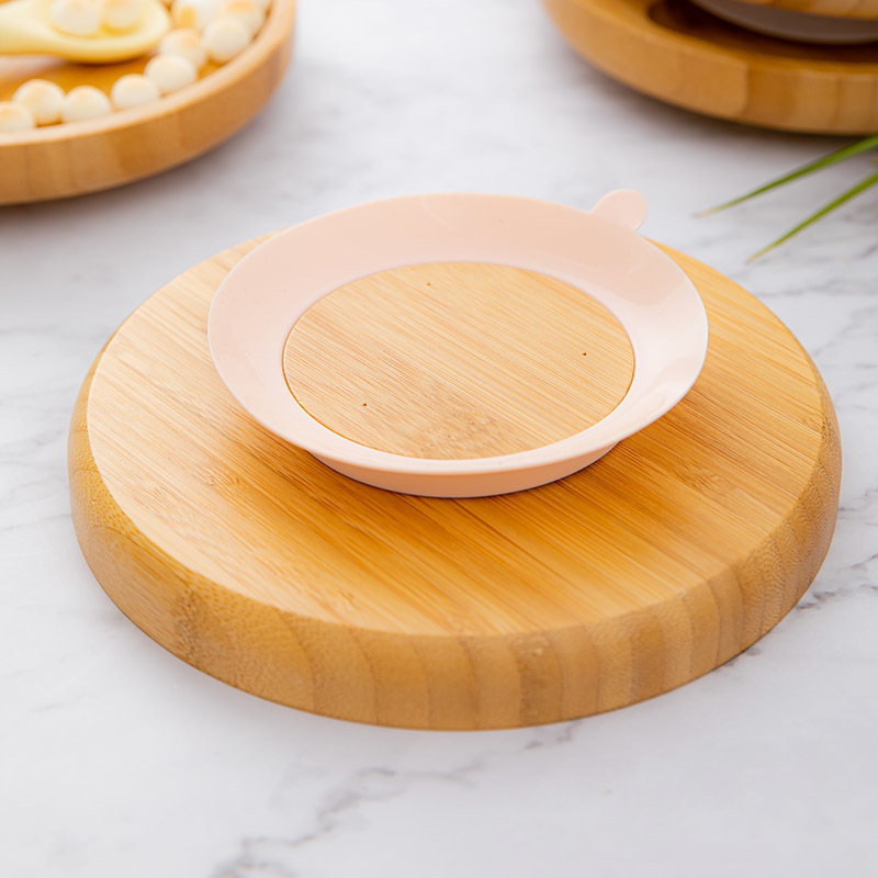 1pc Suction Bowl Bamboo Silicone Suction Cup Baby Plate Feeding Bamboo Children Tableware Dishes BPA Free Silicone Feeding Bowl 220512