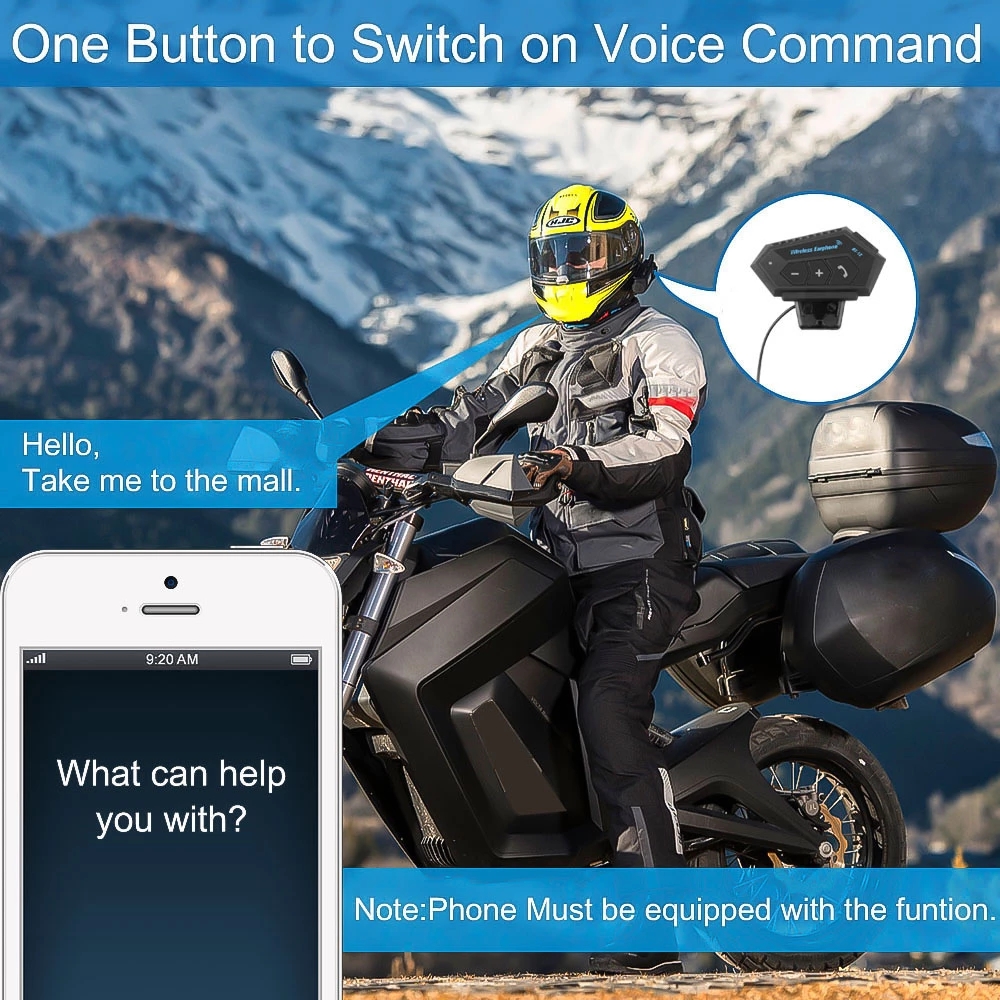 Motorcycle Helmet Headphones Wireless Bluetooth 42 Earphones Hands Headset Stereo Music Speaker Support Automatic Motocross w