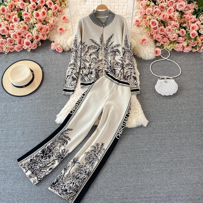 Women's Two Piece Pants Autumn Spring Women Knitted Cardigan Sweater & 2pcs Sets Suit Ladies Casual Acrylic Full Floral Wide-leg Trousers, Black
Women's Two Piece Pants Autumn Spring Women Knitted Cardigan Sweater & 2pcs Sets Suit Ladies Casual Acrylic Full Floral Wide-leg Trousers, Black