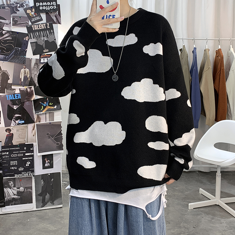 Fashion Men Sweaters Unisex Knitted Pullovers Lovers Clothing Cute Cartoon Print Raglan Sleeve Spring Autumn Warm Tops 220812, Black
Fashion Men Sweaters Unisex Knitted Pullovers Lovers Clothing Cute Cartoon Print Raglan Sleeve Spring Autumn Warm Tops 220812, Black