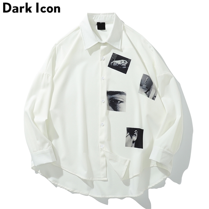 Dark Icon Printed Oversized Shirt Men Summer Turn-down Collar ' Shirts Three Quarter Sleeve for 220401, Black shirt
Dark Icon Printed Oversized Shirt Men Summer Turn-down Collar ' Shirts Three Quarter Sleeve for 220401, Black shirt