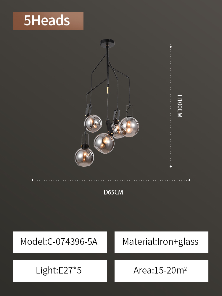 Pendant Lamps Nordic Glass Chandelier Lighting Bedroom Dining Living Room Chandeliers Simple Creative Modern Indoor Light Fixtures