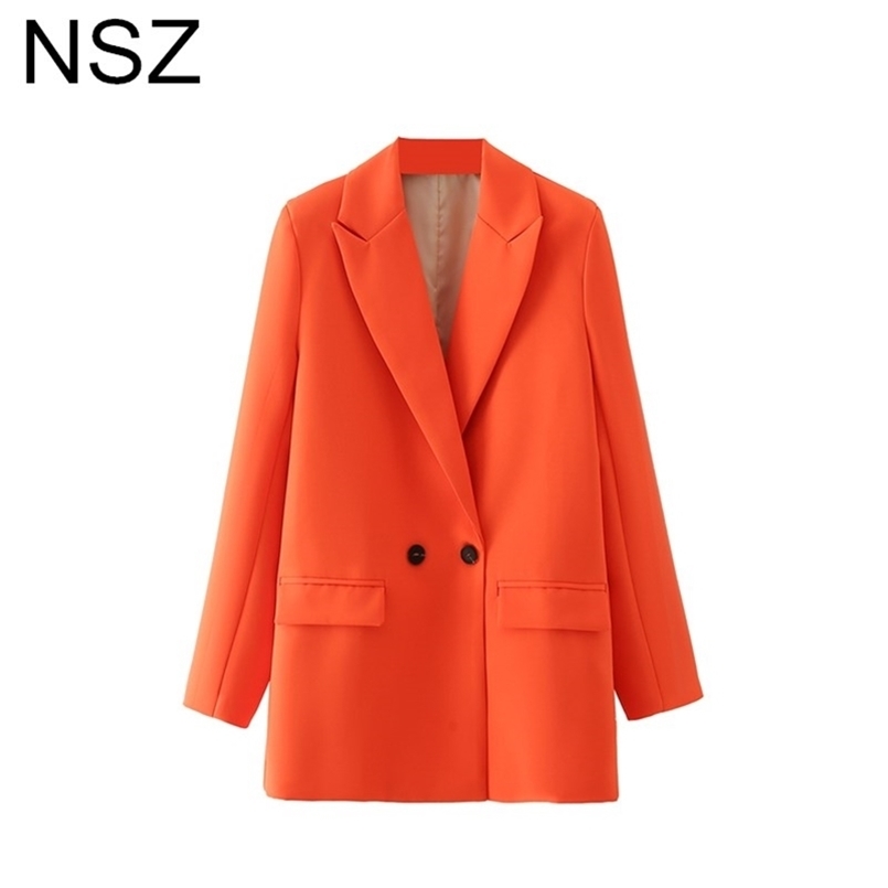 NSZ Women' Orange Blazer Double Breasted Office Suit Jacket Female Oversize Elegant Chic Work Large Size Coat Outfit Spring 220402, 090606-03
NSZ Women' Orange Blazer Double Breasted Office Suit Jacket Female Oversize Elegant Chic Work Large Size Coat Outfit Spring 220402, 090606-03