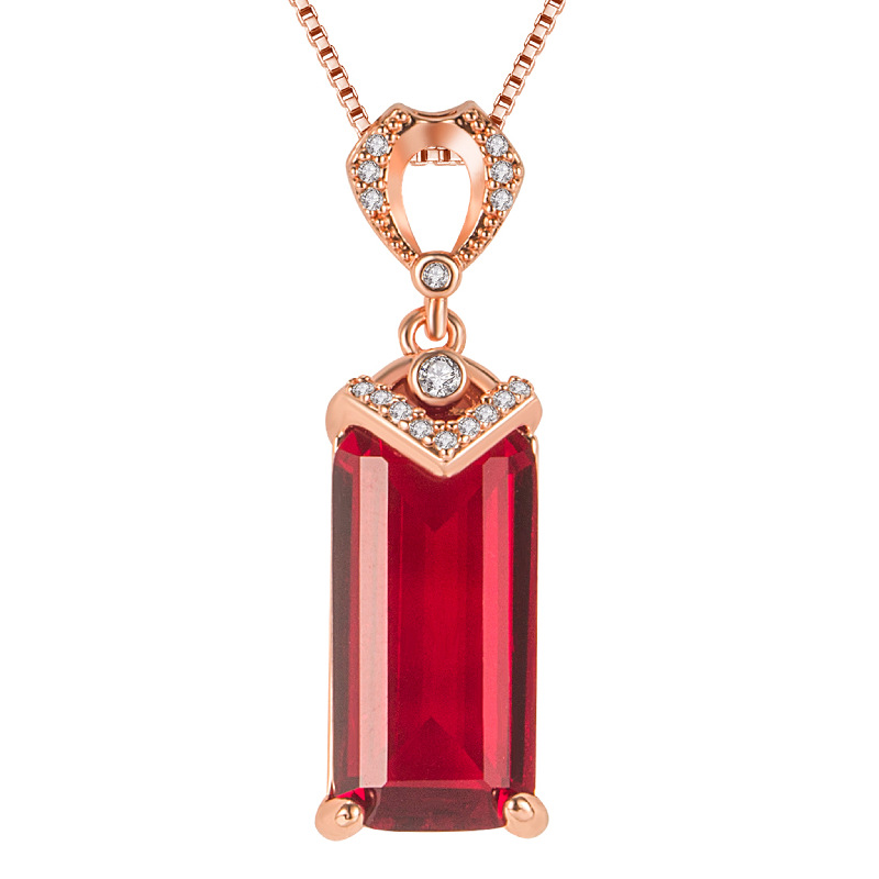 Fashion atmosphere big ruby pendant trend big naked stone rectangular Swiss red zircon crystal pendant clavicle chain necklace
Fashion atmosphere big ruby pendant trend big naked stone rectangular Swiss red zircon crystal pendant clavicle chain necklace