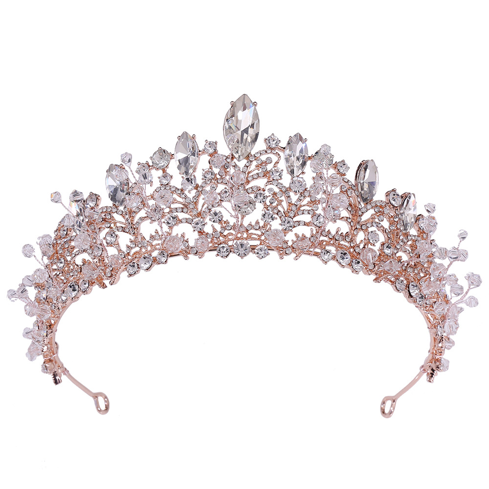 Charming Silver Rhinestone Wedding Crown - Decorative Baroque Chic Tiara for Bridal Parties