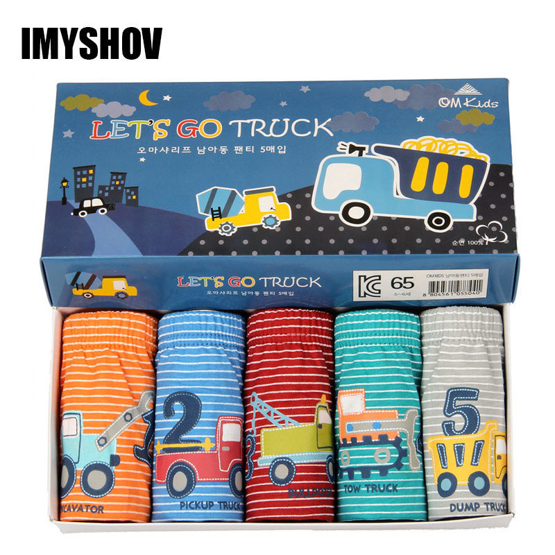 Kids Underwear Wholesale Organic Cotton Panties For Toddler Baby Boy Cartoon Briefs Children Majtki Teenage Underpants 5 Pcs/set