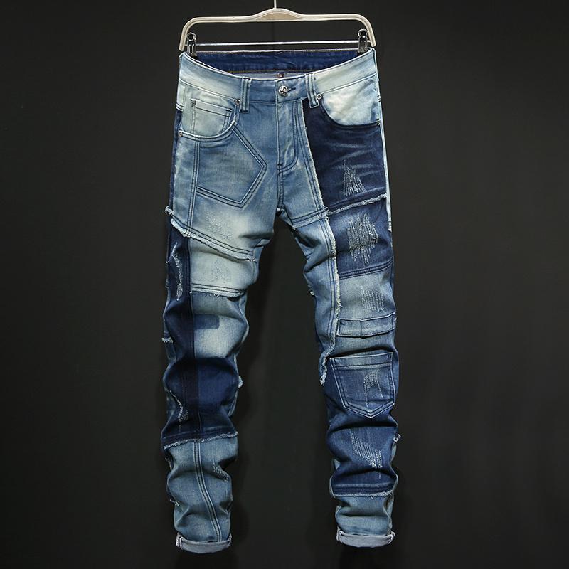 Men's Jeans High Quality Embroidery Design Men's Destroyed Rapped Trendy Stitching Fabric Panr For Men 2022 Trend Vintage Bule PantsMen', 1909 one-piece pants
Men's Jeans High Quality Embroidery Design Men's Destroyed Rapped Trendy Stitching Fabric Panr For Men 2022 Trend Vintage Bule PantsMen', 1909 one-piece pants