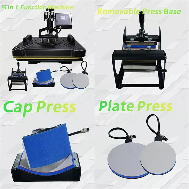 5 in 1 T-Shirt Heat Press Machine mug Sublimation printer Heat Transfer Machine Sublimation Machine for mug shrit black