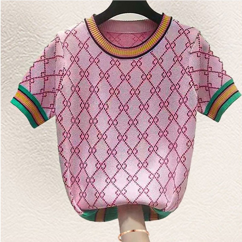 Runway Summer Korean Elegant Plaid Desgin Sweater Short Sleeve Pullovers Female Fashion Brand Luxury Knitted Jumper Top, Purple
Runway Summer Korean Elegant Plaid Desgin Sweater Short Sleeve Pullovers Female Fashion Brand Luxury Knitted Jumper Top, Purple