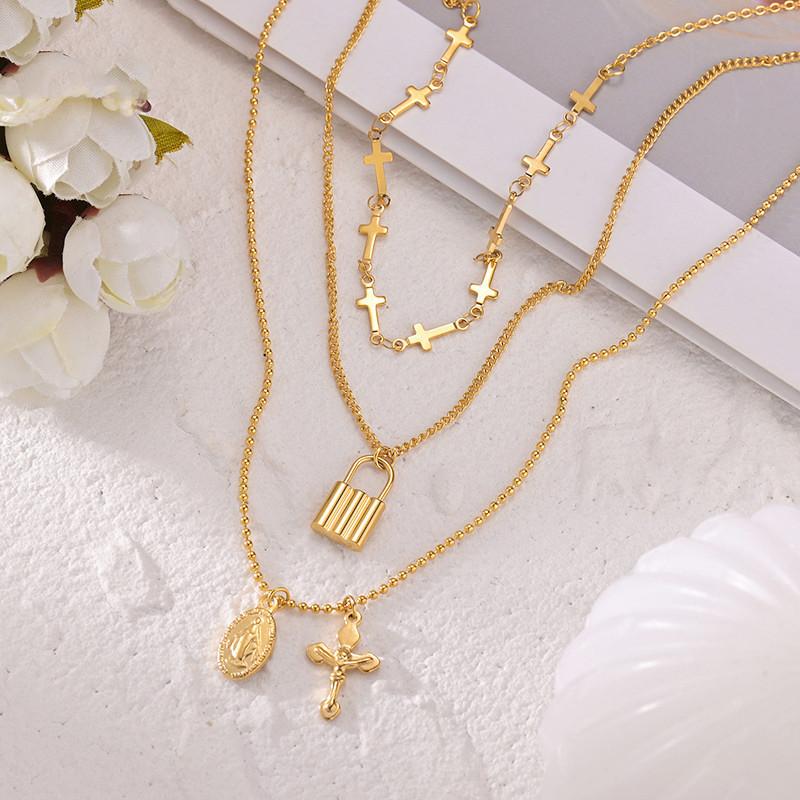 Pendant Necklaces Temperament Multilayer Cross Necklace For Women Stainless Steel Jesus Virgin Mary Key CollaresPendant 
Pendant Necklaces Temperament Multilayer Cross Necklace For Women Stainless Steel Jesus Virgin Mary Key CollaresPendant