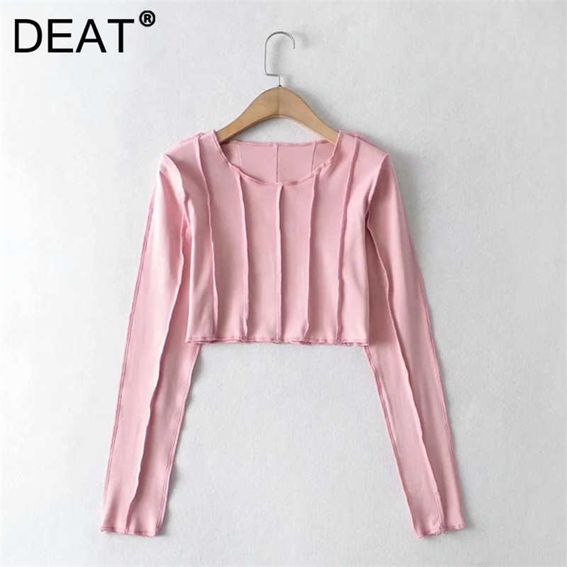 DEAT Women T-shirt Solid Color Round Neck Long Sleeve Fashion Temperament Spring Autumn 11D1687 210709, Black skirt
DEAT Women T-shirt Solid Color Round Neck Long Sleeve Fashion Temperament Spring Autumn 11D1687 210709, Black skirt