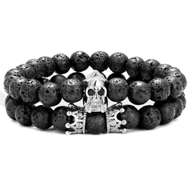 2pcs/set volcanic stone black matte skull 8mm gold silver copper cz zircon cubic zirconia beads Bracelet agate Onyx Stone Bangles ah34
2pcs/set volcanic stone black matte skull 8mm gold silver copper cz zircon cubic zirconia beads Bracelet agate Onyx Stone Bangles ah34