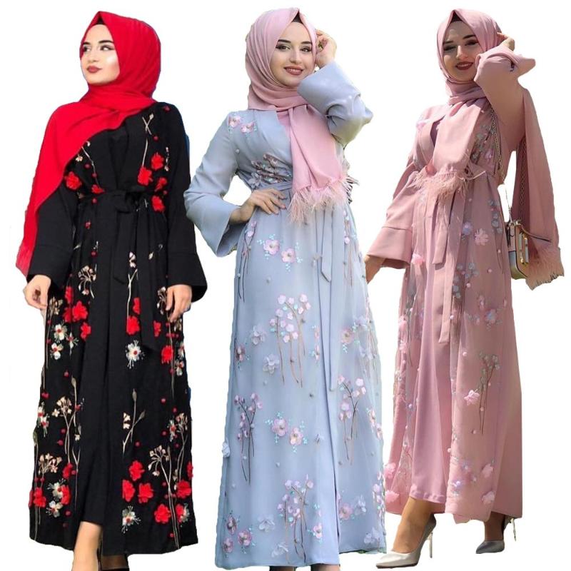Ethnic Clothing Dubai Women Open Cardigan Flower Embroidery Maxi Dress Abaya Kaftan Kimono Jilbab Robe Gown Arab 2022 Autumn Islamic Clothin
Ethnic Clothing Dubai Women Open Cardigan Flower Embroidery Maxi Dress Abaya Kaftan Kimono Jilbab Robe Gown Arab 2022 Autumn Islamic Clothin