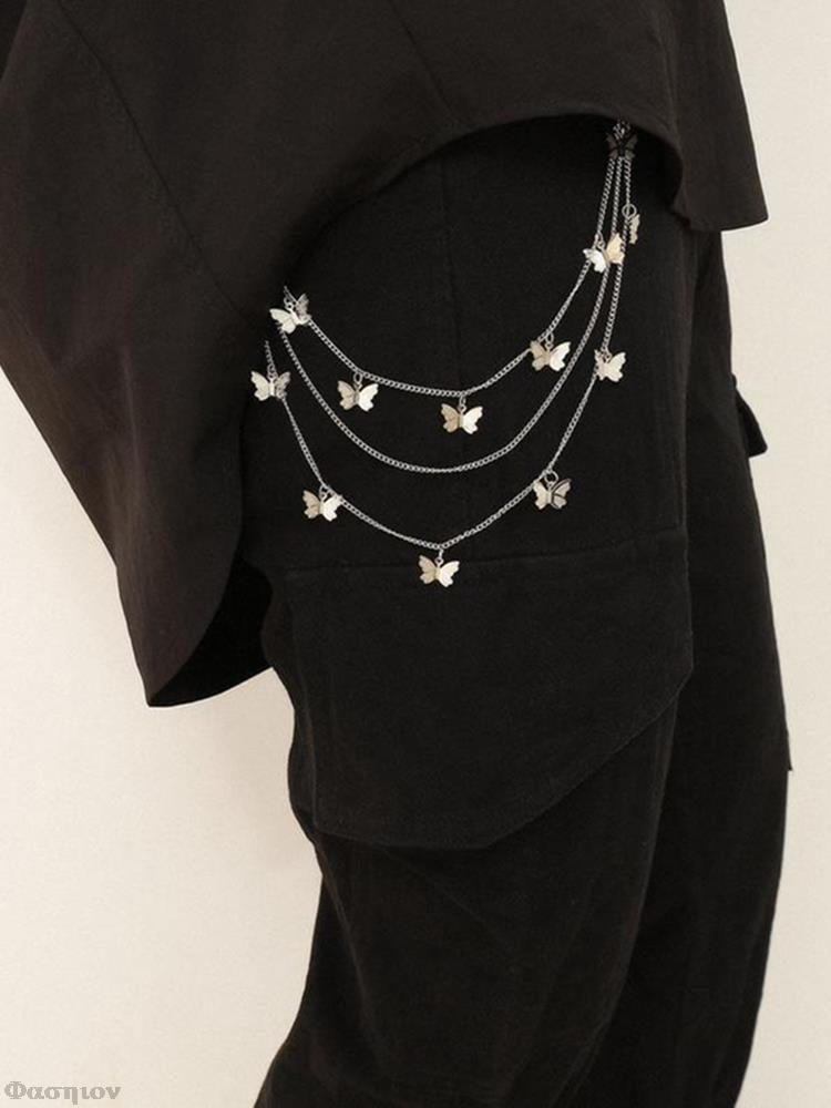 Belts Hip Hop Butterfly Pants Chain Women Unisex Punk Metal Waist On The Jeans Trousers Belt Harajuku Gothic Keychain, Black
Belts Hip Hop Butterfly Pants Chain Women Unisex Punk Metal Waist On The Jeans Trousers Belt Harajuku Gothic Keychain, Black
