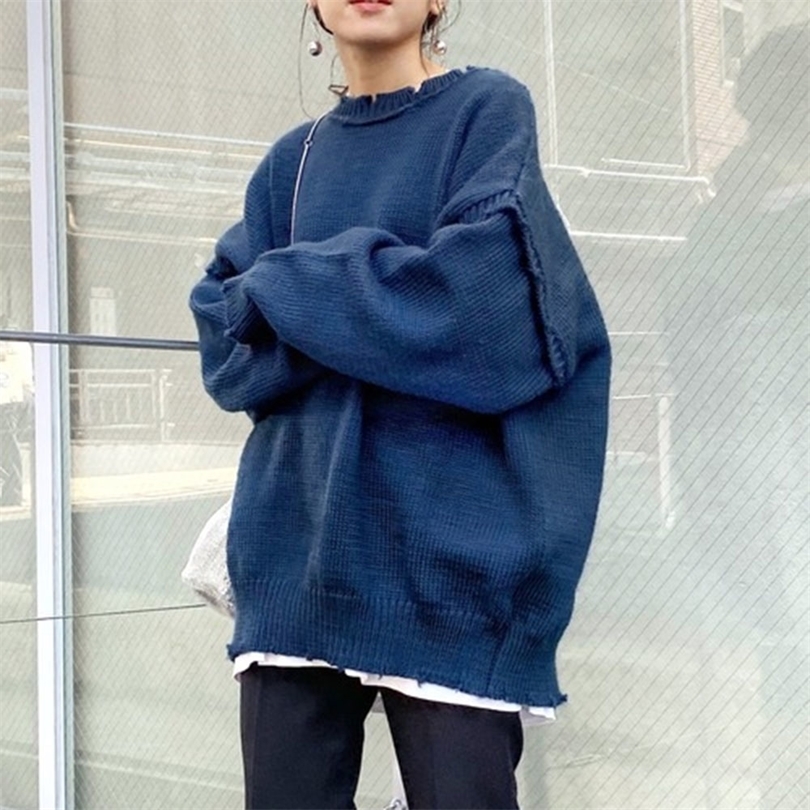 Casual Women Fake Knitted Tops Cardigan With Raw Edge Personality Simple Fashion Harajuku Women Casual Loose Sweater 210204, Black
Casual Women Fake Knitted Tops Cardigan With Raw Edge Personality Simple Fashion Harajuku Women Casual Loose Sweater 210204, Black