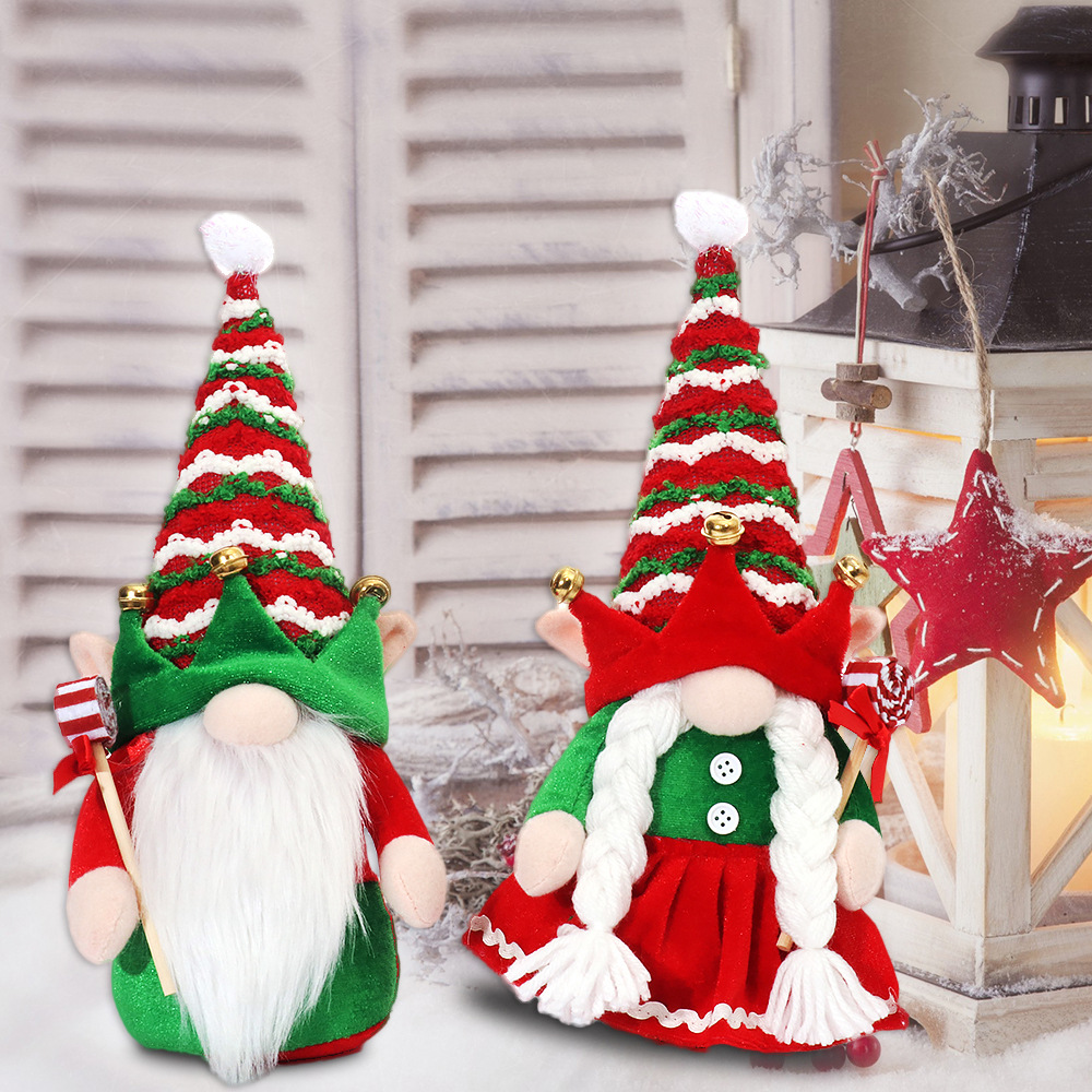 Christmas Decorations Cute Elf Santa Claus Faceless Doll
