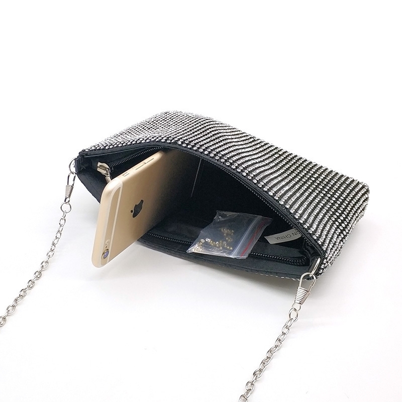 Hot diamonds clutches bag bridal wedding party small bag crystal solid bags clutche soft casual cross body bag 201124