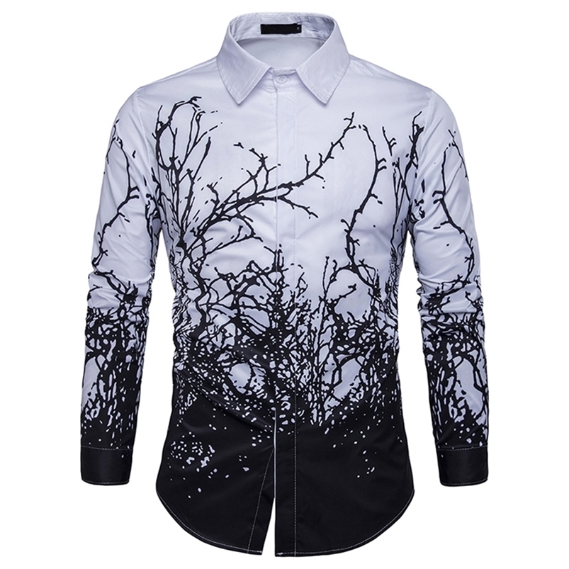 Luxury Printing Shirt Men Black White Long Sleeve Camisa Masculina Slim Fit Chemise Homme Social Shirt Male 3XL LJ200925, C243
Luxury Printing Shirt Men Black White Long Sleeve Camisa Masculina Slim Fit Chemise Homme Social Shirt Male 3XL LJ200925, C243