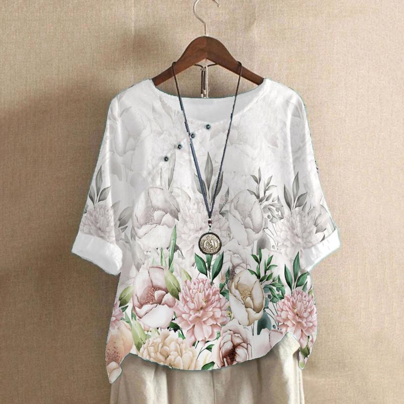 Women' Blouses & Shirts Cotton Linen Baggy Blouse Women' Floral Print O Neck Short Sleeve Summer Boho Beach Tops Oversized Pullovers B
Women' Blouses & Shirts Cotton Linen Baggy Blouse Women' Floral Print O Neck Short Sleeve Summer Boho Beach Tops Oversized Pullovers B