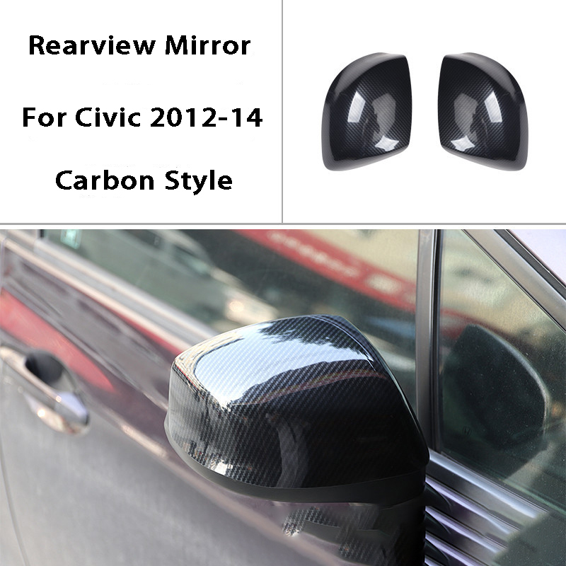 Car Door Armrest Rearview Mirror Carbon Fiber Pattern Modification Accessories For Civic 9th Gen 2012 2013 2014 Decorative Parts