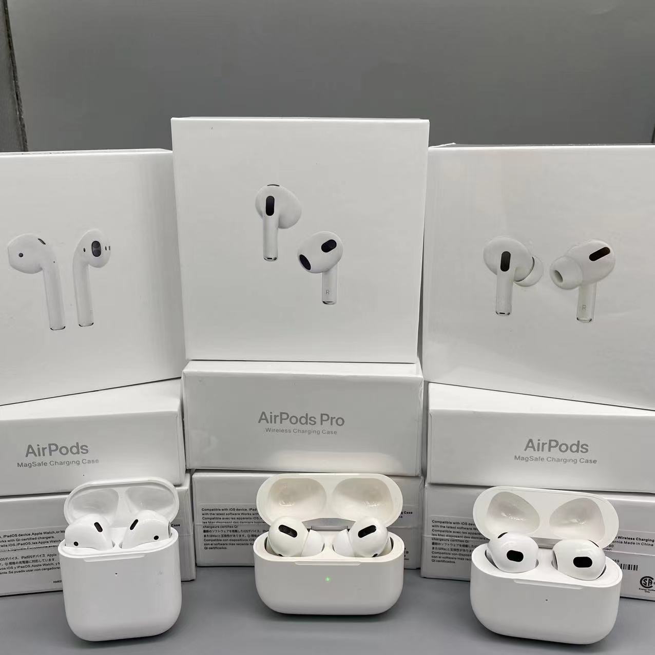 H1 Airpodspro Airpods3 Gen 2 3 Pods Pop Up chip Wirless Earphones real serial NO. Metal Hinge cases Rename GPS Wireless Charging Bluetooth Headphones with In-Ear, White
H1 Airpodspro Airpods3 Gen 2 3 Pods Pop Up chip Wirless Earphones real serial NO. Metal Hinge cases Rename GPS Wireless Charging Bluetooth Headphones with In-Ear, White