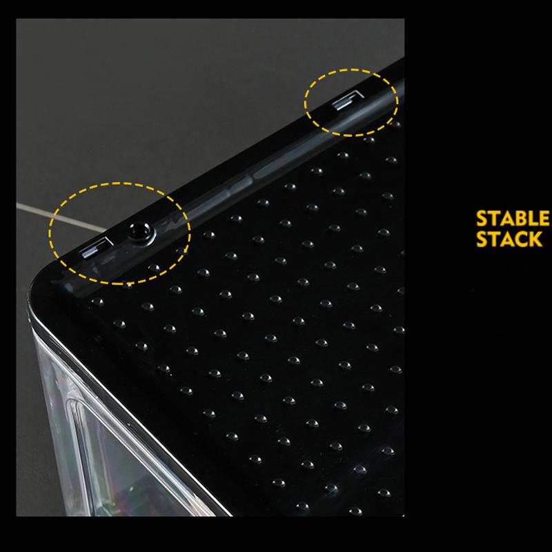 Large Hard Plastic Clear Shoe Box Detachable Folding Stackable Shoes Boxes Organizer Bins Storage Dust-proof Cabinet Thickened Transparent Moisturepro