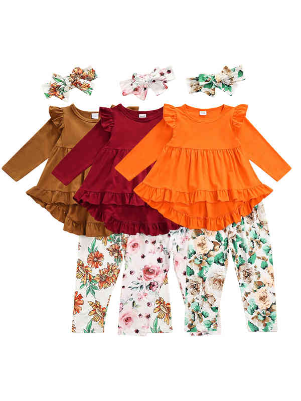 Citgeett Autumn Kids Baby Girls Long Sleeve Tops Pants Bow Headband Floral Print Ruffle Spring Costume Clothing J220712
Citgeett Autumn Kids Baby Girls Long Sleeve Tops Pants Bow Headband Floral Print Ruffle Spring Costume Clothing J220712