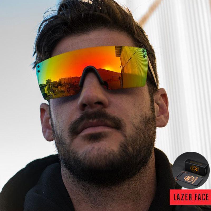Sunglasses LAZER FACE Goggles Heat Wave Brand Square One-piece Lens Men And Women Mountain Bike Riding Oculos UV400Sunglasses