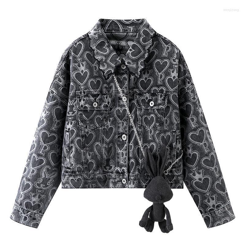Women' Jackets Spring And Autumn Jacquard Pattern Jacket Short Denim Coat Top Women, Black
Women' Jackets Spring And Autumn Jacquard Pattern Jacket Short Denim Coat Top Women, Black