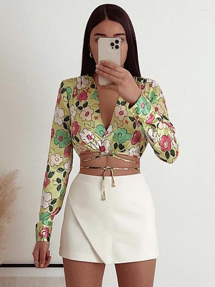 Women's Blouses & Shirts Women Tops And 2022 Fashion Floral Print Blouse Streetwear Crop Top V Neck Waist Tie Hem Cropped Long Sleeve TopWom, Green
Women's Blouses & Shirts Women Tops And 2022 Fashion Floral Print Blouse Streetwear Crop Top V Neck Waist Tie Hem Cropped Long Sleeve TopWom, Green