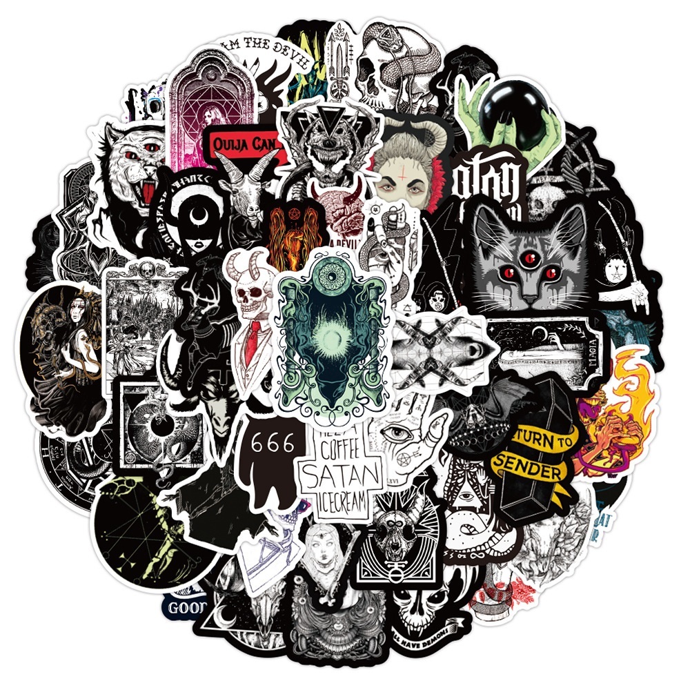 Waterproof sticker 50 PCs Gothic Graffiti Stickers Witch Skull Demon Horror Devil Series Collections Vinyl Decals DIY Laptop Guitar Sticker Bomb Car stickers, Black
Waterproof sticker 50 PCs Gothic Graffiti Stickers Witch Skull Demon Horror Devil Series Collections Vinyl Decals DIY Laptop Guitar Sticker Bomb Car stickers, Black