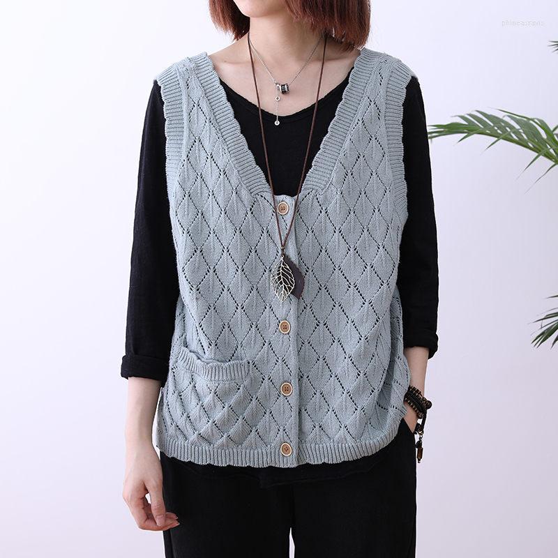 Women's Spring And Autumn Waistcoat Loose V-neck Fashion Vest Hollow Sleeveless Short Knitted Jacket Thin Sweater Tops K11481 Phin22, Black
Women's Spring And Autumn Waistcoat Loose V-neck Fashion Vest Hollow Sleeveless Short Knitted Jacket Thin Sweater Tops K11481 Phin22, Black