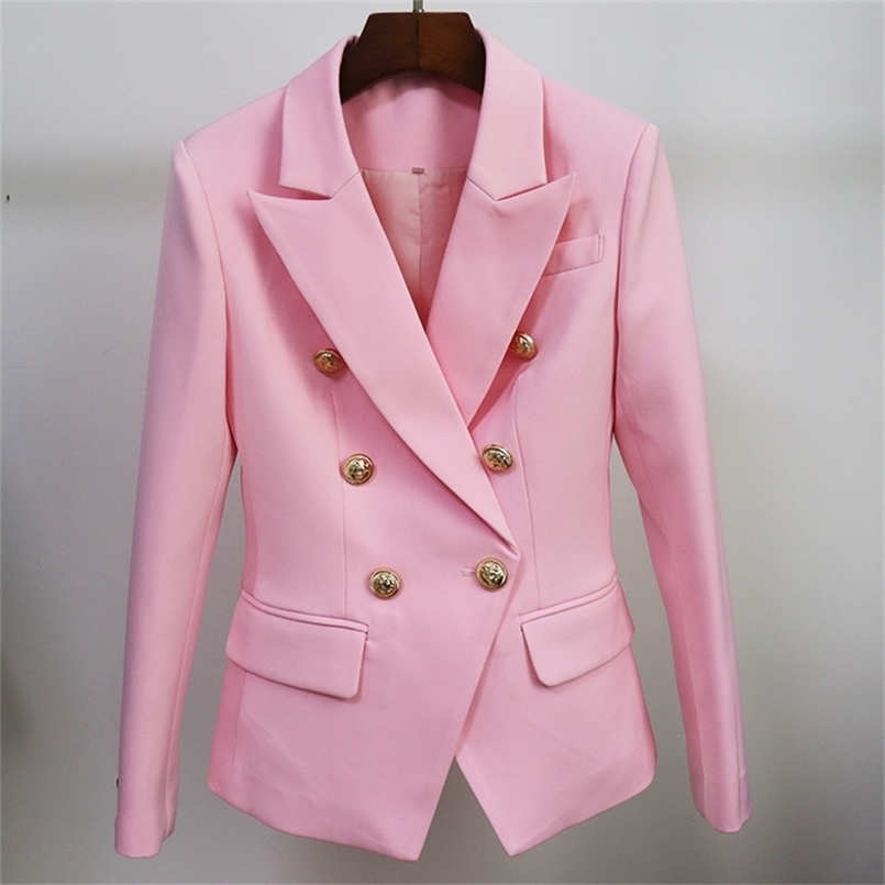 TOP QUALITY Pink Blazer Women Slim Blazer Jacket Female Double Breasted Metal Lion Buttons Women Blazers and Jackets White 220402
TOP QUALITY Pink Blazer Women Slim Blazer Jacket Female Double Breasted Metal Lion Buttons Women Blazers and Jackets White 220402