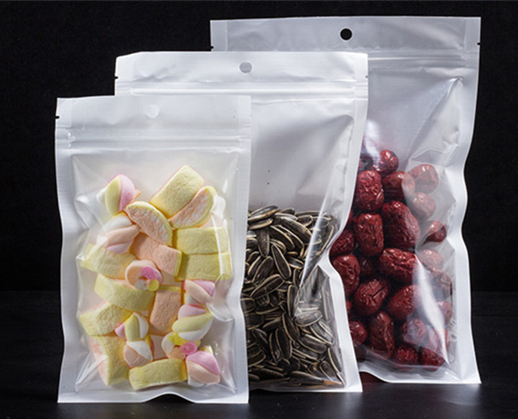 200PCS One Side Clear White Pearl Zip Lock Packaging Bags Reclosable Jewelry Trinkets Phone Case Bracelets Underwear E-cigarettes Christams Gifts Stor
