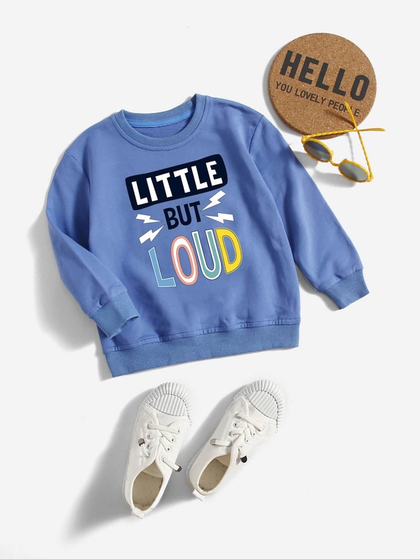 Toddler Boys Lightning & Letter Graphic Sweatshirt SHE